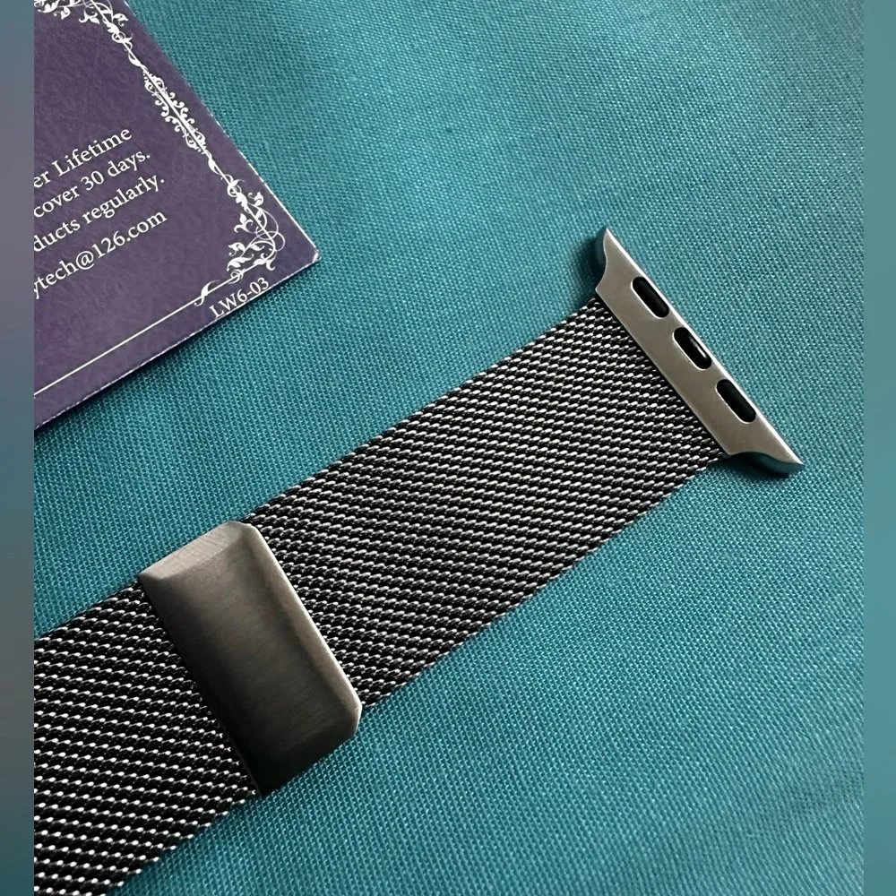 Stainless Steal Magnetic Clasp Mesh Loop Apple Smart Watch Unisex Band, NEW